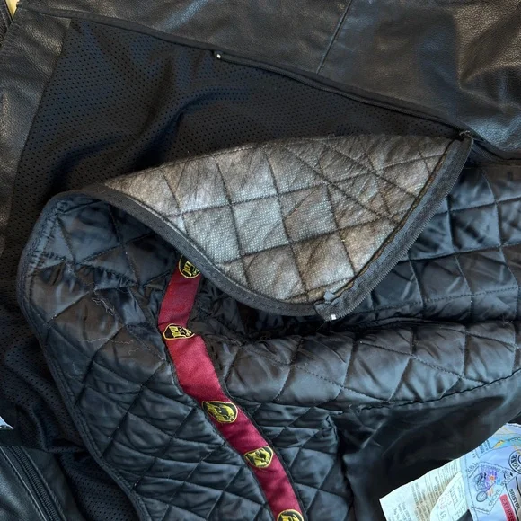 Bristol Black Leather Motorcycle Jacket Biker Style Men's size 48 - Picture 13 of 14